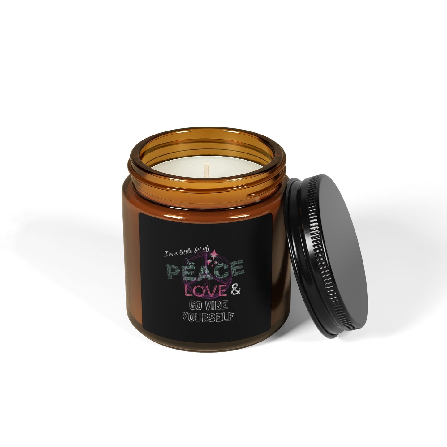 Peace, Love Go Vibe yourself Aromatherapy in Amber Jar