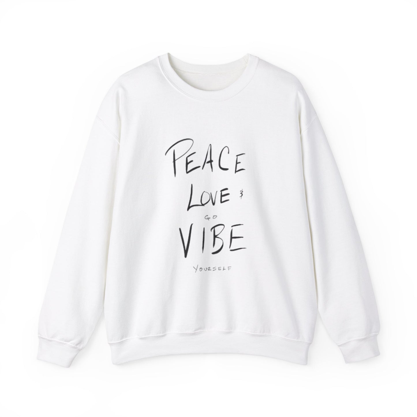 Peace, love, go vibe yourself Unisex Heavy Blend™ Crewneck Sweatshirt