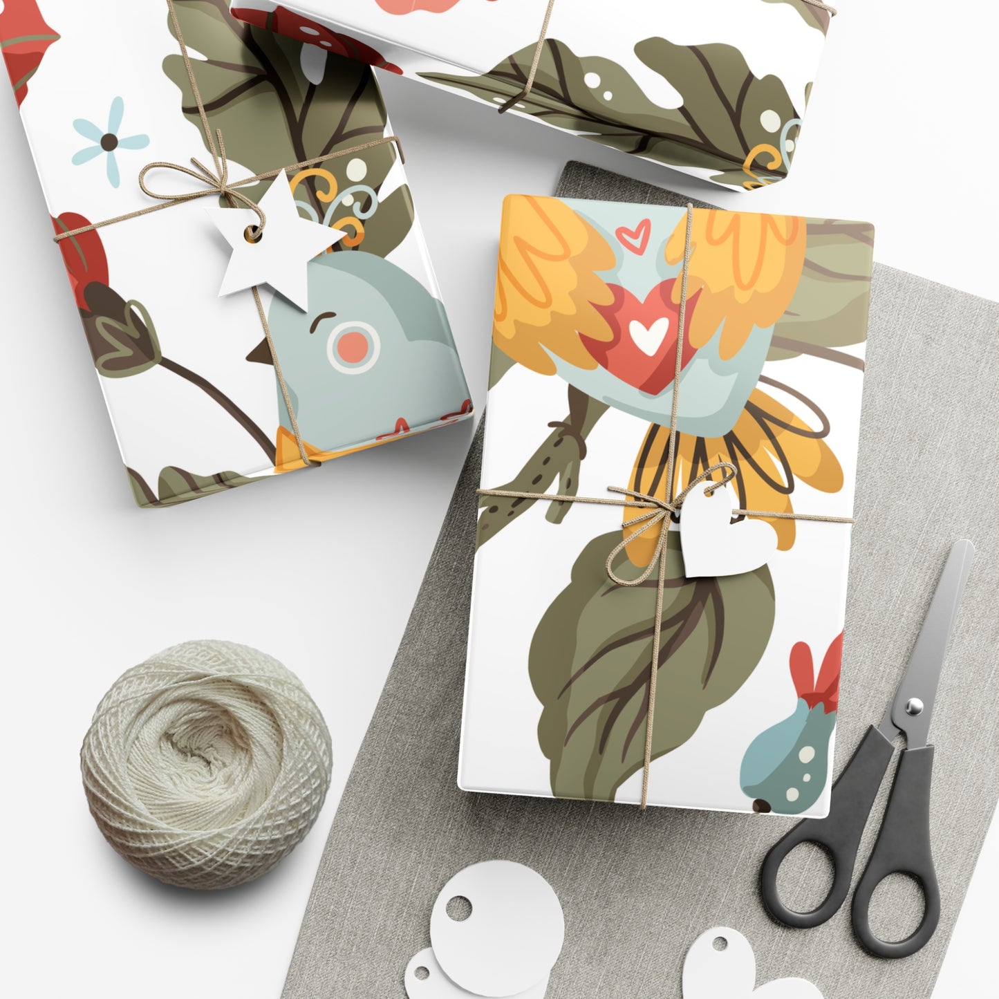 Retro Birds Gift Wrap Papers