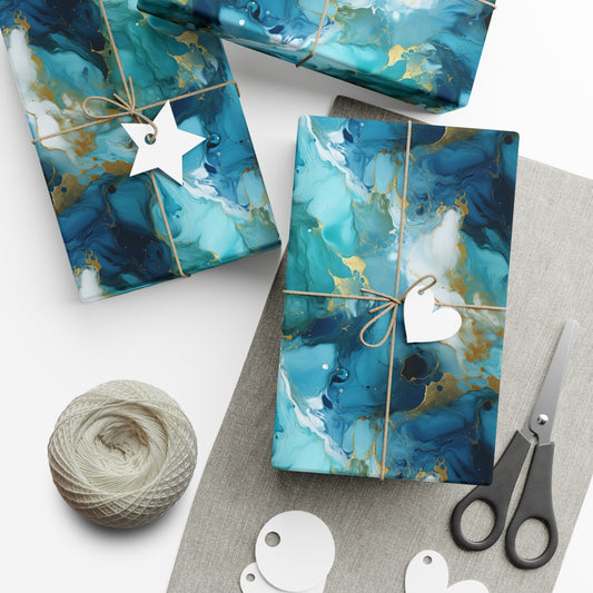 Teal Crystal Gift Wrap Papers