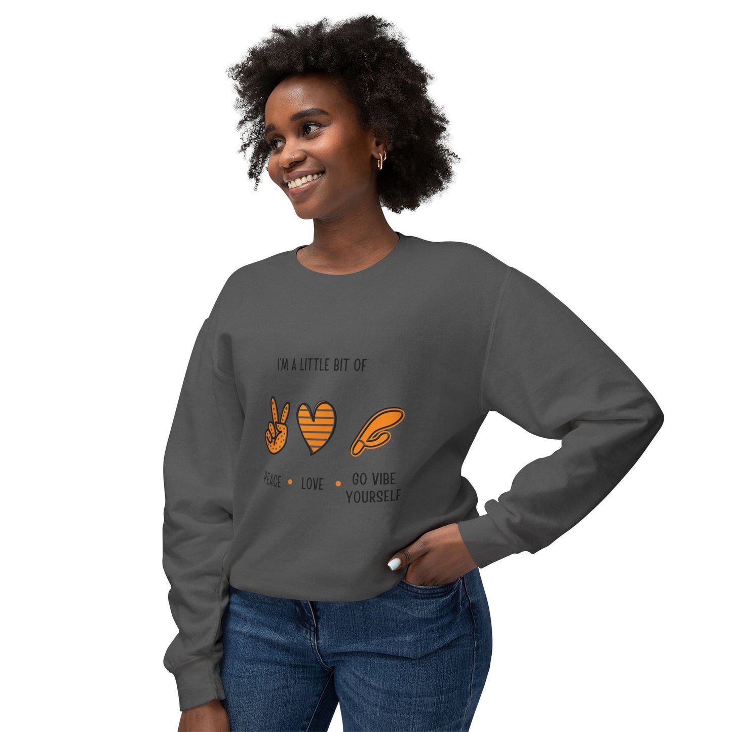 Peace Love Go vibe yourself Unisex Lightweight Crewneck Sweatshirt