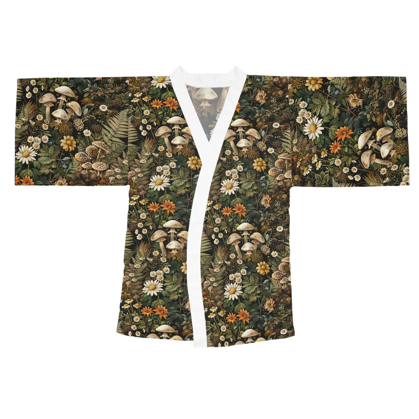 Woodland Flora Long Sleeve Kimono Robe (AOP)