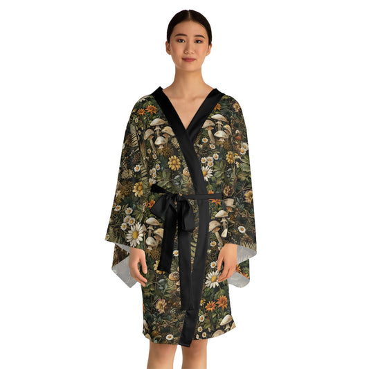 Woodland Flora Long Sleeve Kimono Robe (AOP)