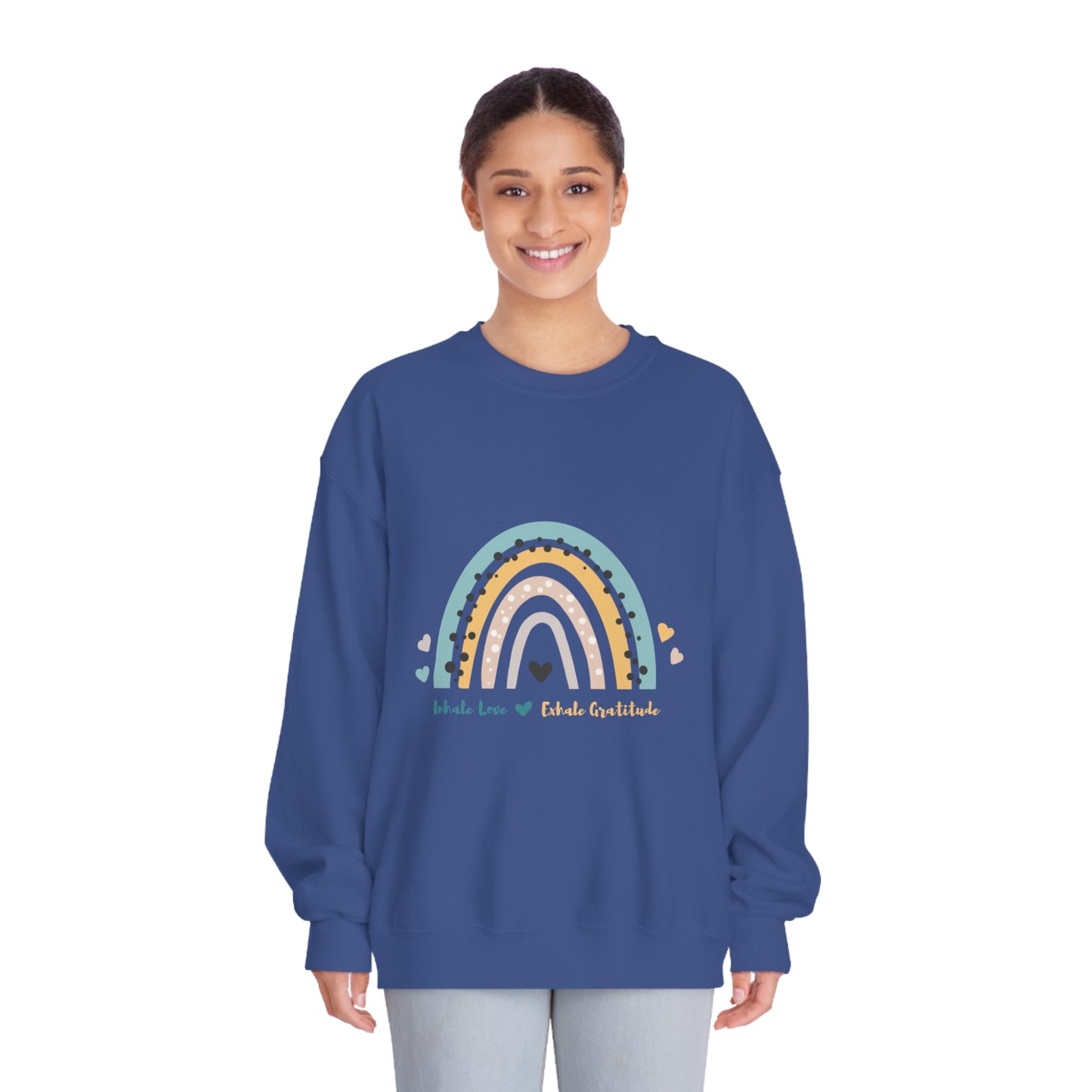 Inhale Love, Exhale Gratitude Unisex DryBlend® Crewneck Sweatshirt