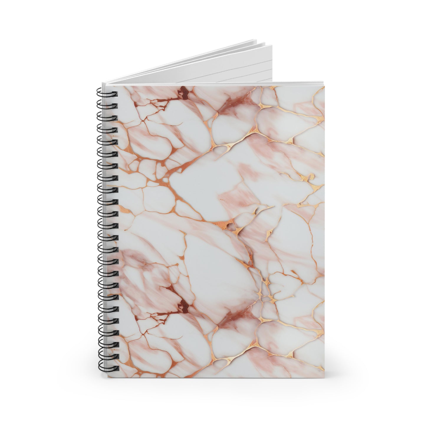 Rose Gold Marble Spiral Notebook - Ruled Line