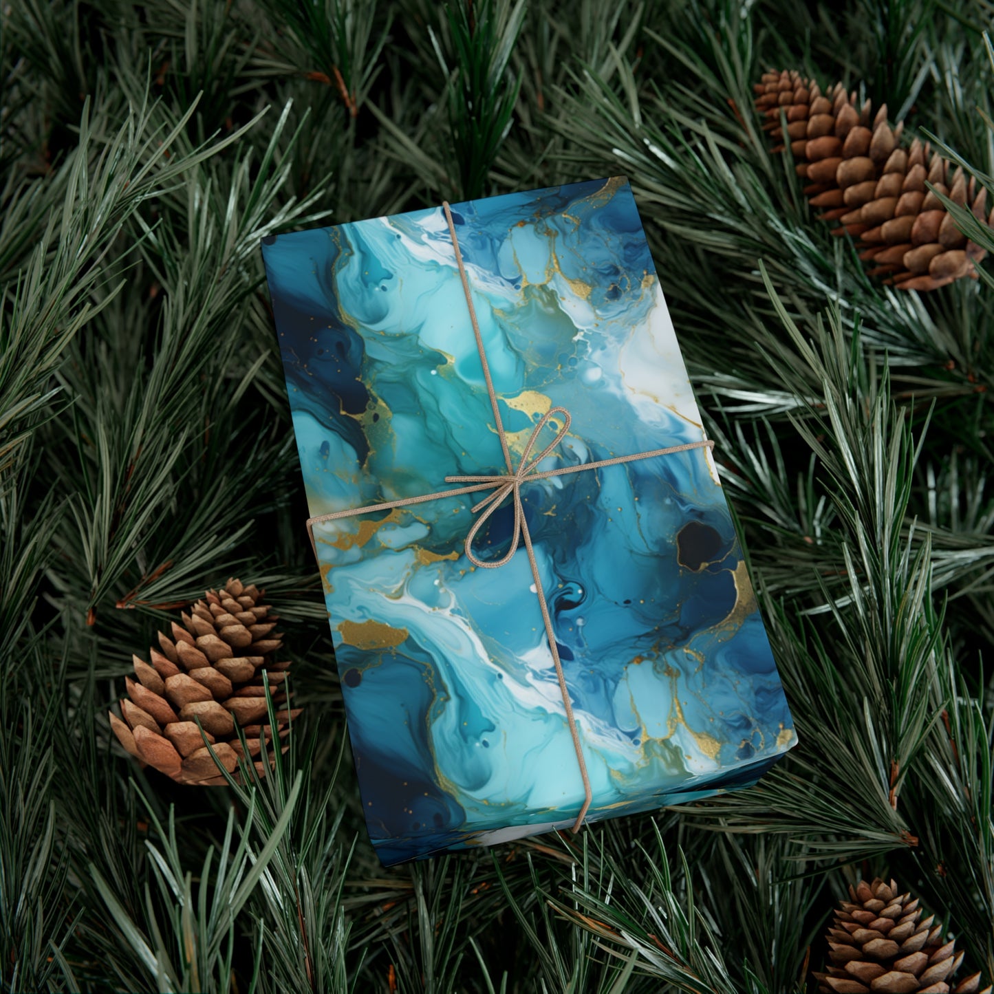 Teal Crystal Gift Wrap Papers