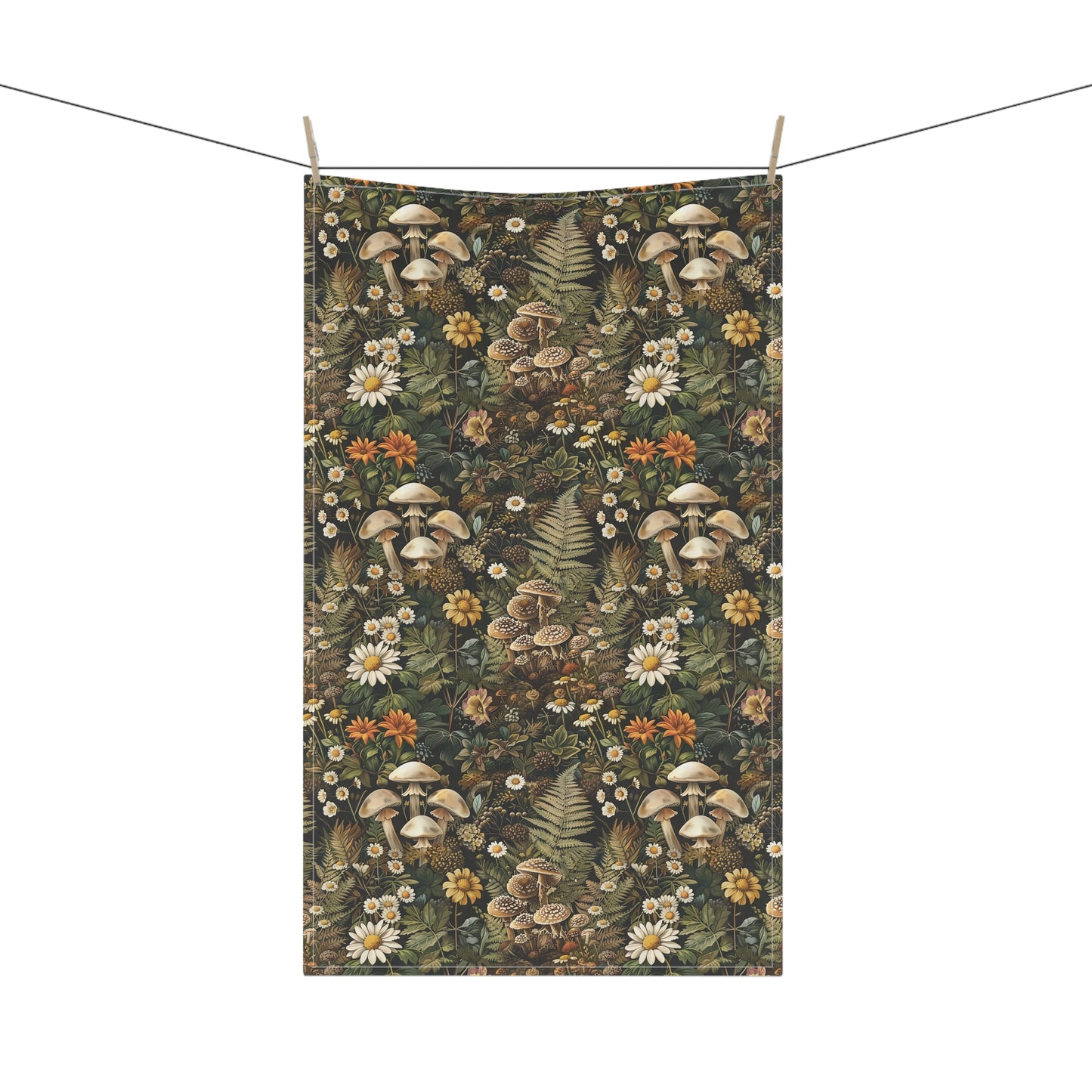 Woodland Flora Red Kitchen Towel