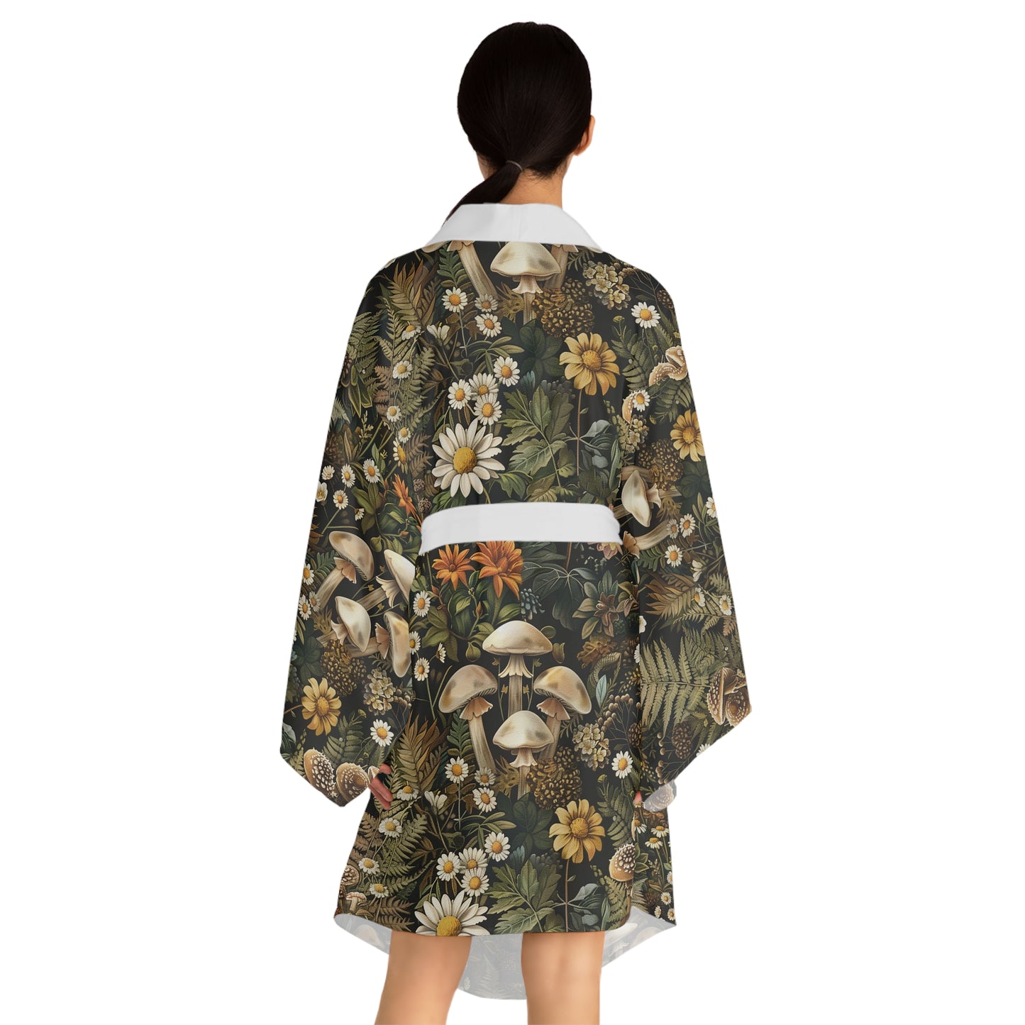 Woodland Flora Long Sleeve Kimono Robe (AOP)