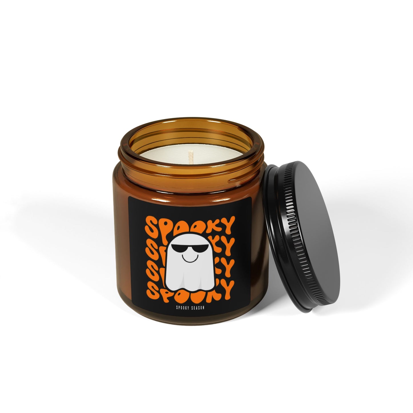 Spooky Scented Soy Candle | Halloween Aromatherapy in Amber Jar