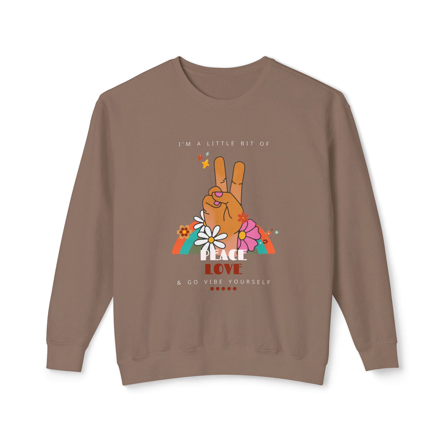 Peace, Love, Go Vibe Yourself Unisex Lightweight Crewneck Sweatshirt