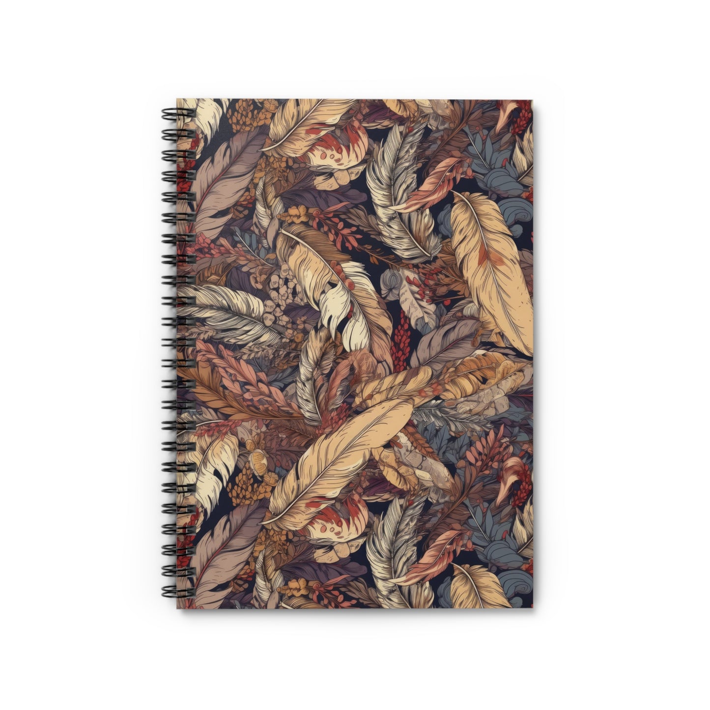 Bohemian Feathers Spiral Notebook - Ruled Line