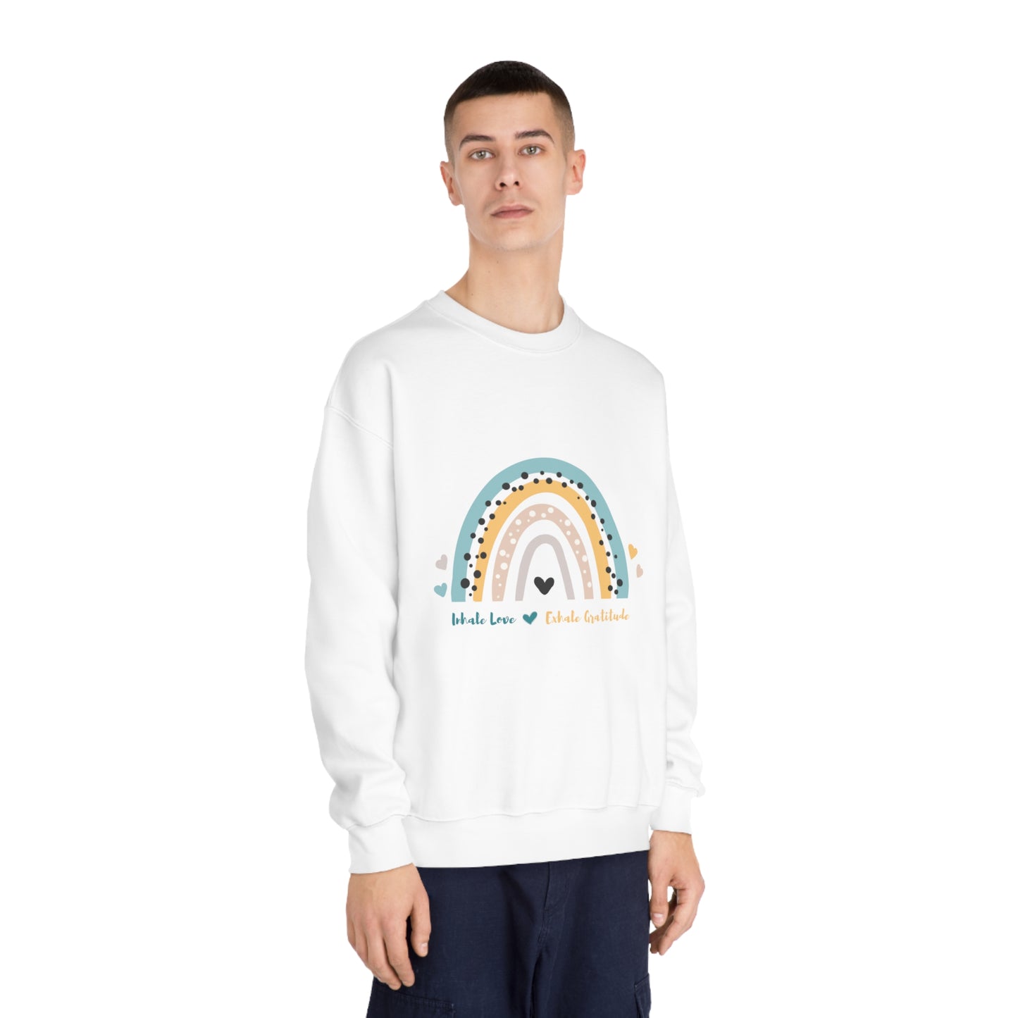 Inhale Love, Exhale Gratitude Unisex DryBlend® Crewneck Sweatshirt