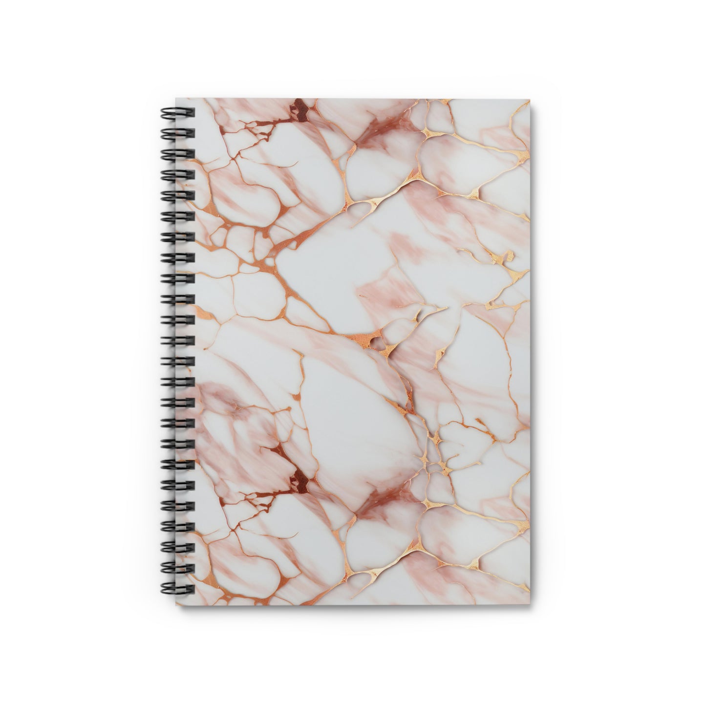 Rose Gold Marble Spiral Notebook - Ruled Line