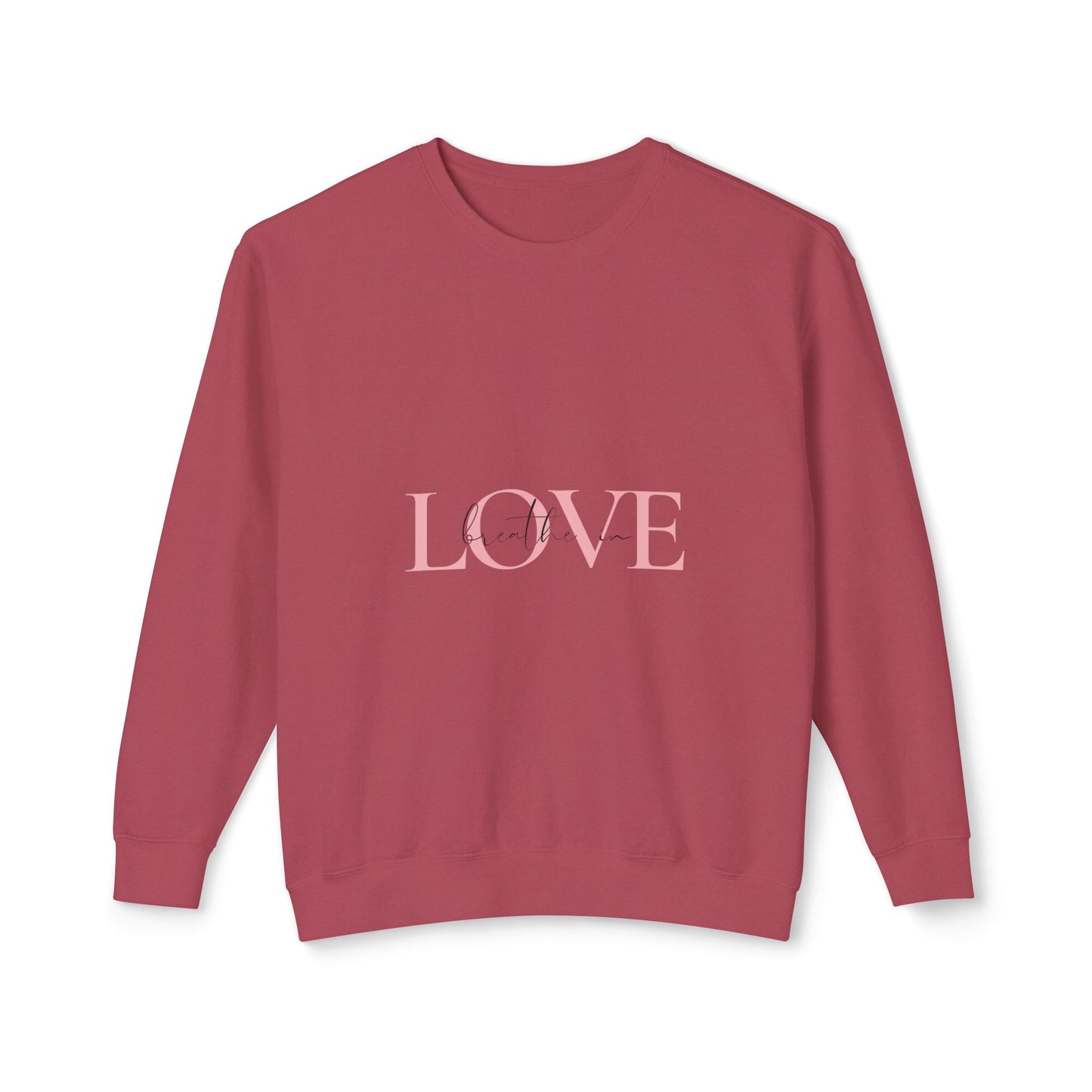 Breathe in Love, Exhale Gratitude Unisex Lightweight Crewneck Sweatshirt