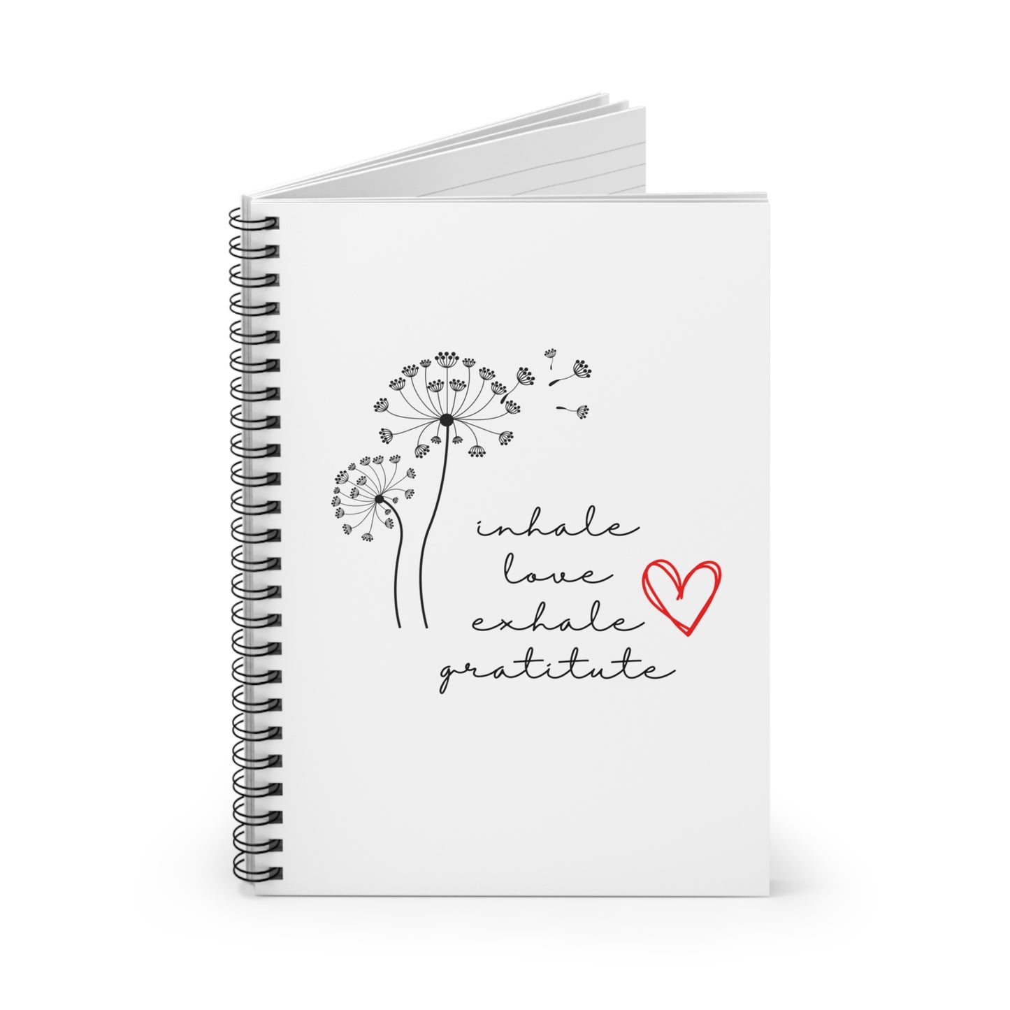 Inhale love, exhale gratitude Spiral Notebook - Ruled Line