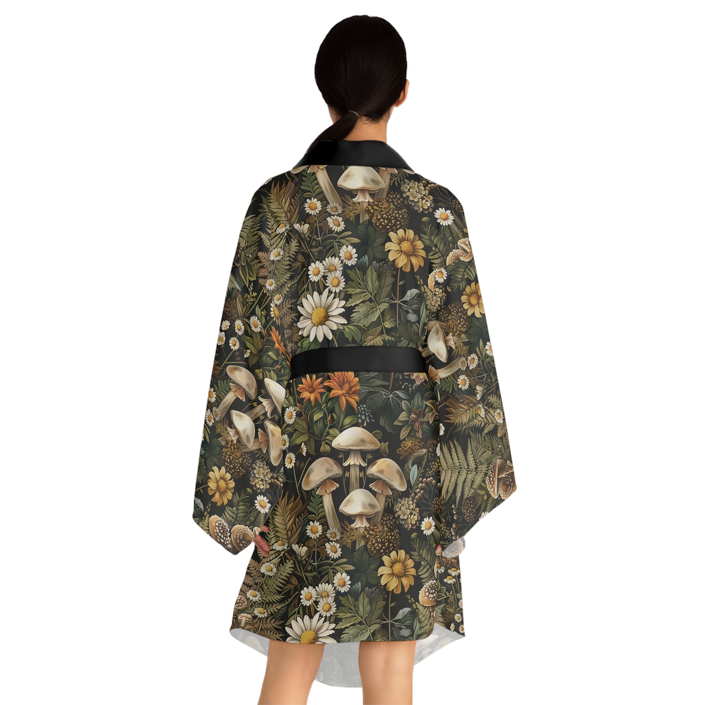 Woodland Flora Long Sleeve Kimono Robe (AOP)