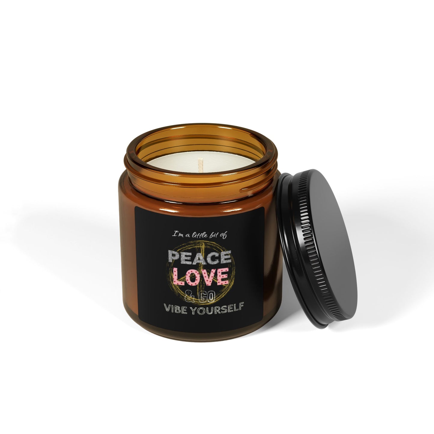 Peace, Love Go Vibe yourself Aromatherapy in Amber Jar