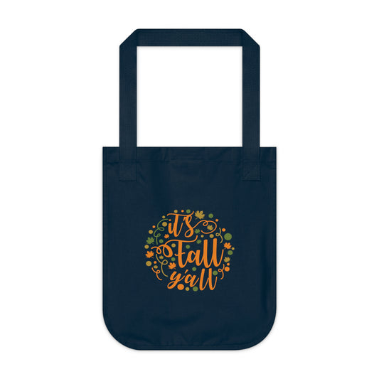 It's Fall Y'all Organic Canvas Tote Bag | Eco-Friendly & Fall-Themed Tote