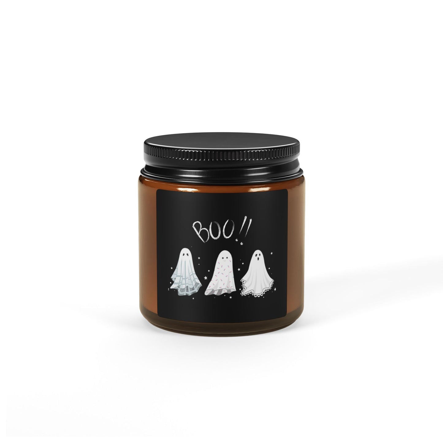 Boo Scented Soy Candle | Halloween-Themed Aromatherapy in Amber Jar