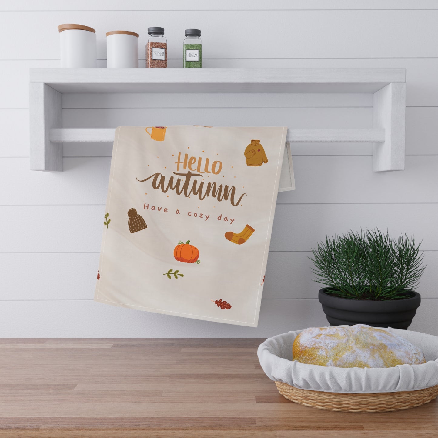 Hello Autumn Tea Towels | 100% Cotton Fall-Themed Kitchen Towels