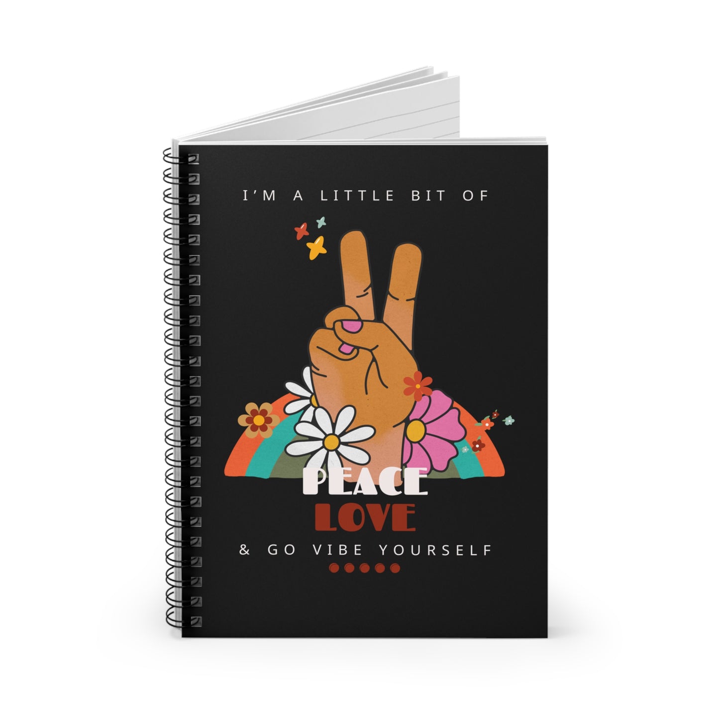 Peace, love, go vibe yourself Spiral Notebook - Ruled Line