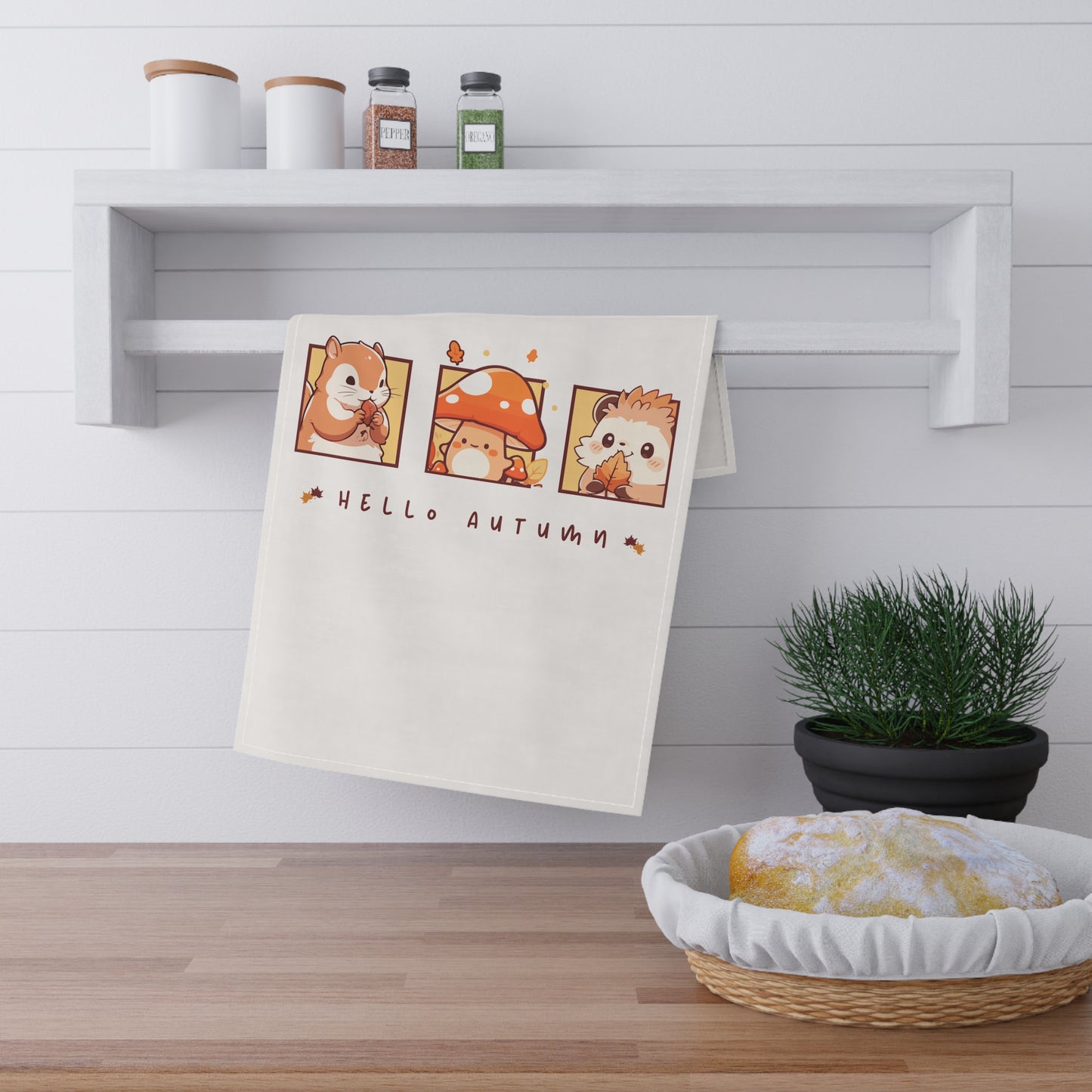 Hello Autumn Tea Towels | 100% Cotton Fall-Themed Kitchen Towels