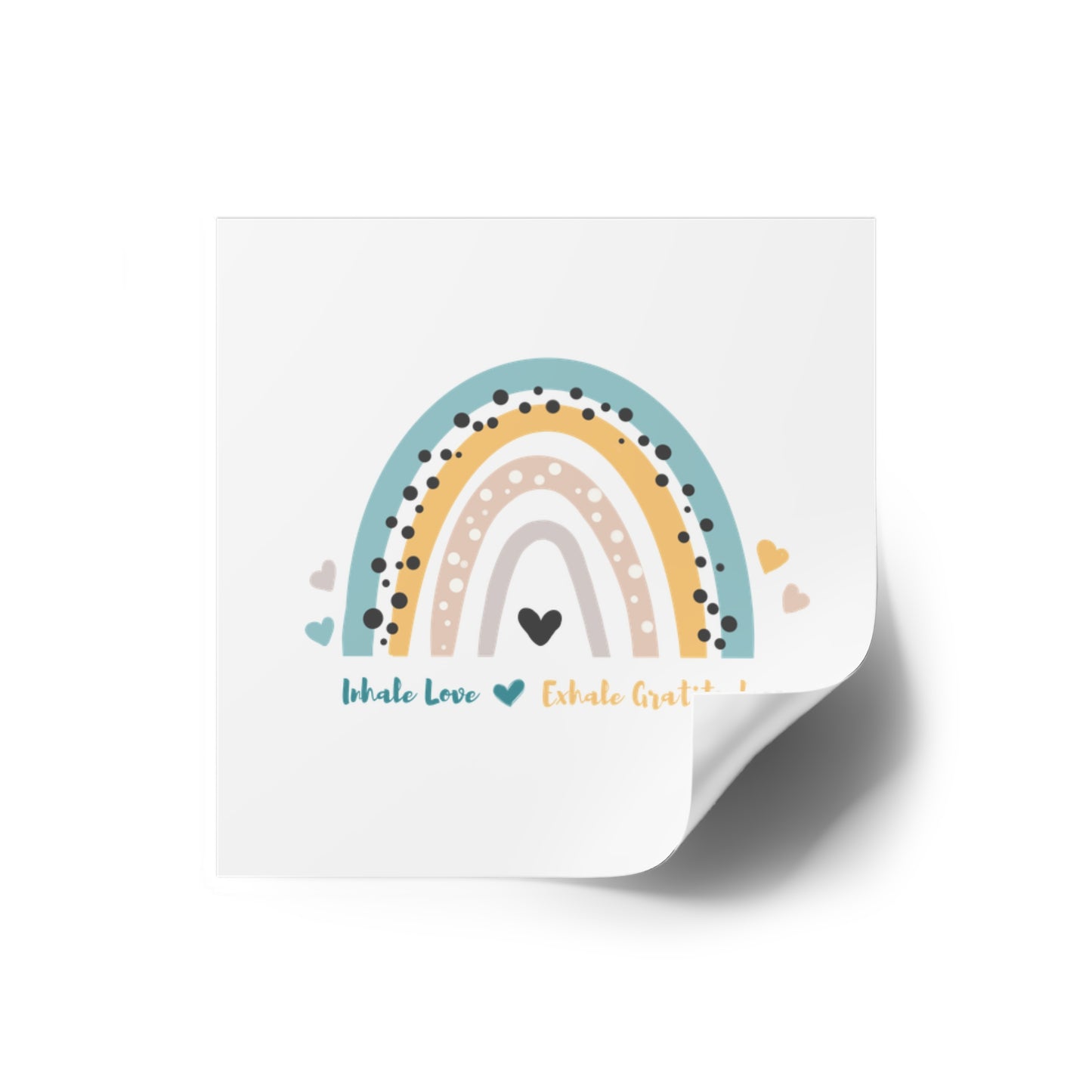 Inhale Love, Exhale Gratitude Square Stickers, Indoor\Outdoor