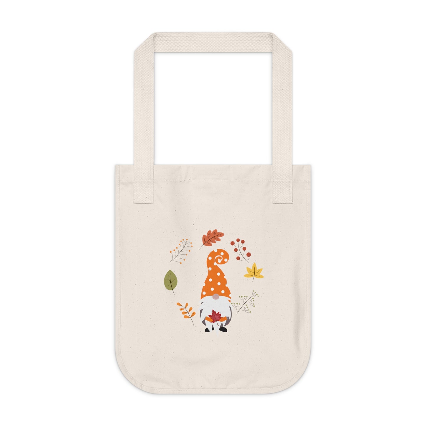 Fall Gnome Organic Canvas Tote Bag | Eco-Friendly Fall-Themed Tote