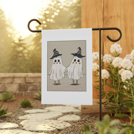 Ghosts Holding Hands Garden & House Banner | Spooky Halloween Outdoor Decor