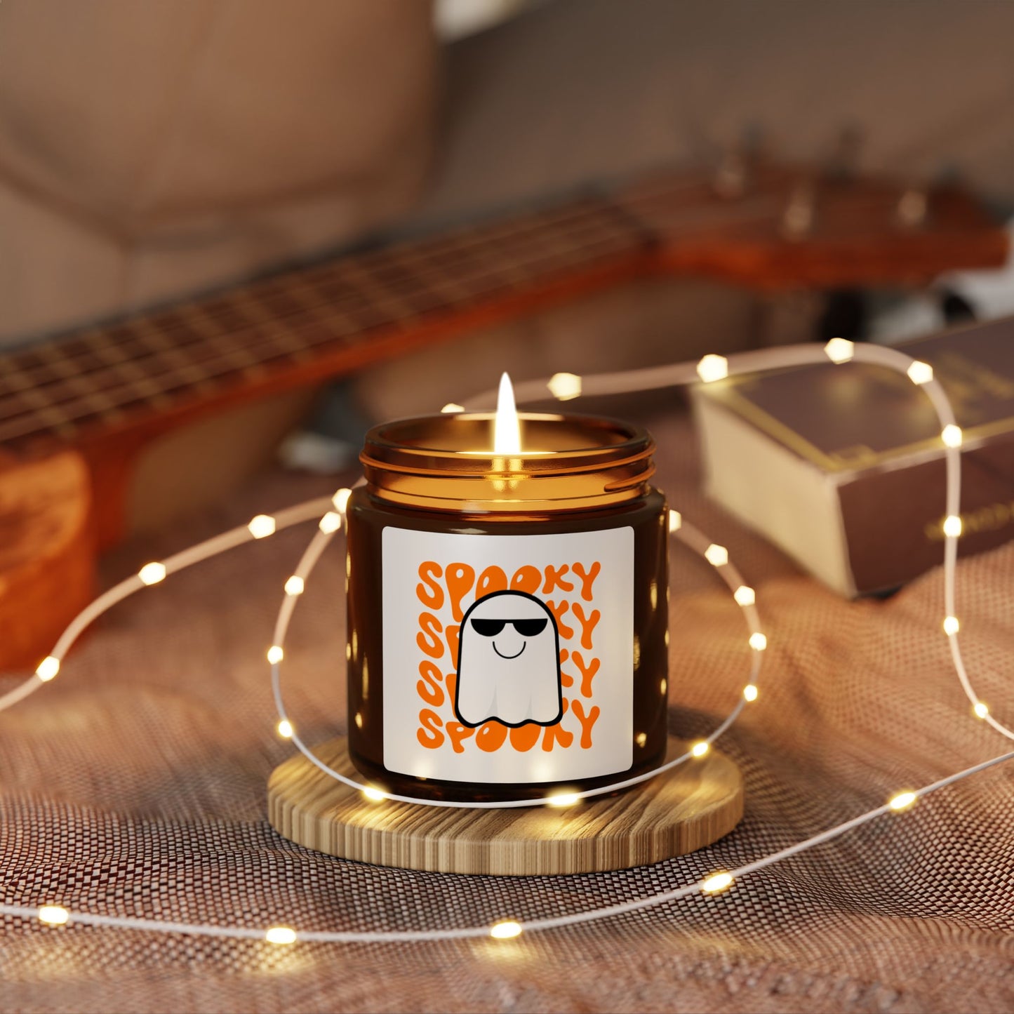 Spooky Scented Soy Candle | Halloween Aromatherapy in Amber Jar