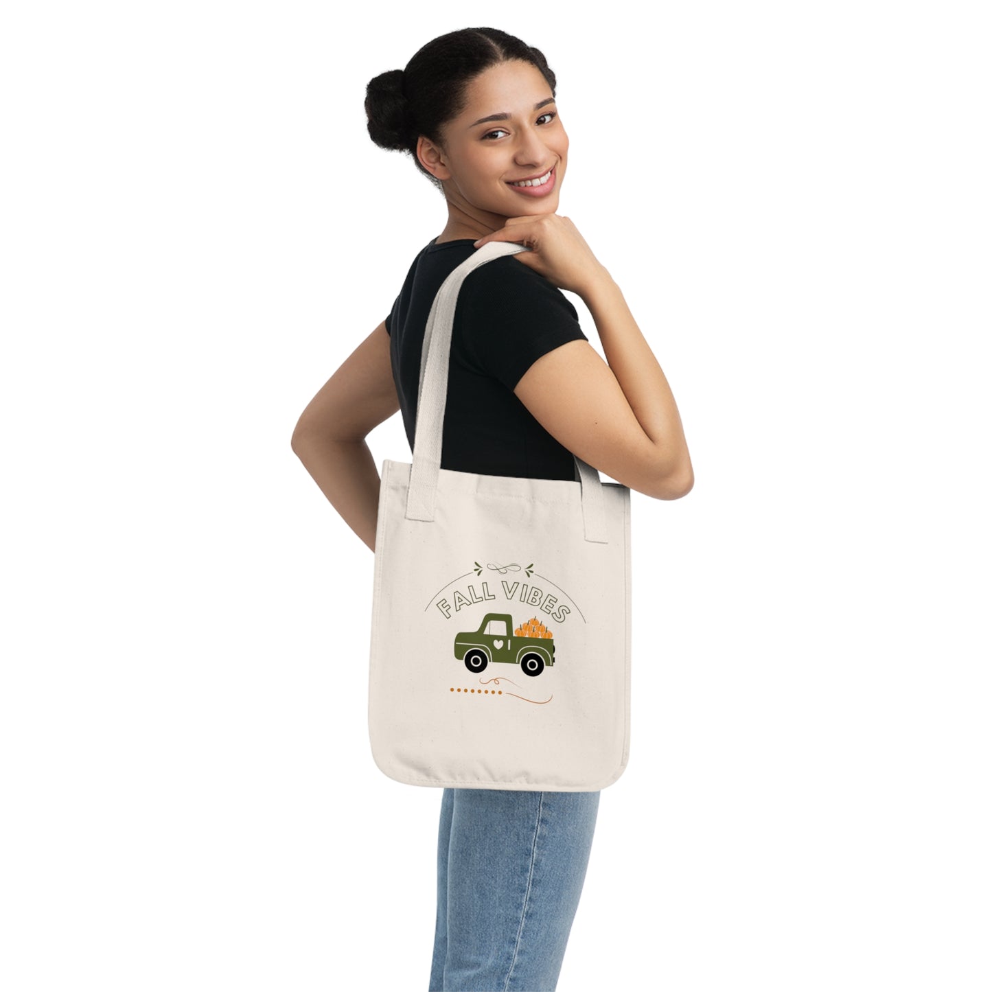 Fall Vibes Organic Canvas Tote Bag | Eco-Friendly & Stylish Fall Tote