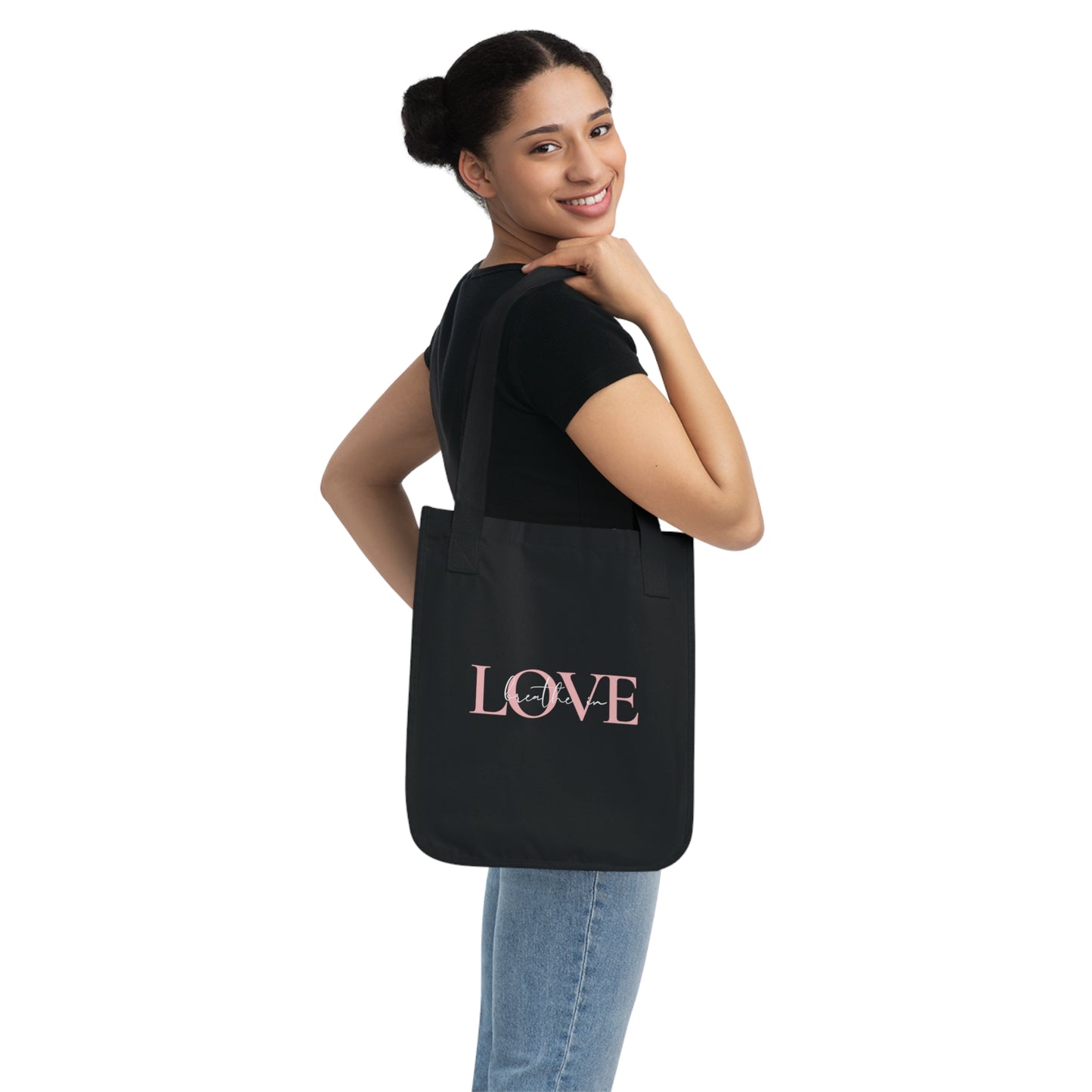 Beathe in love, exhale gratitude Organic Canvas Tote Bag