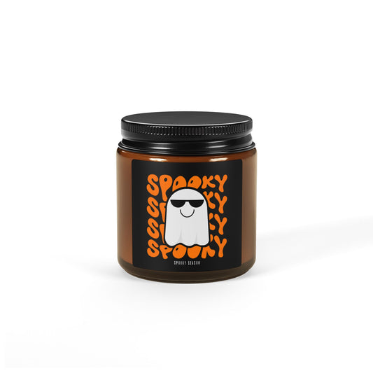 Spooky Scented Soy Candle | Halloween Aromatherapy in Amber Jar