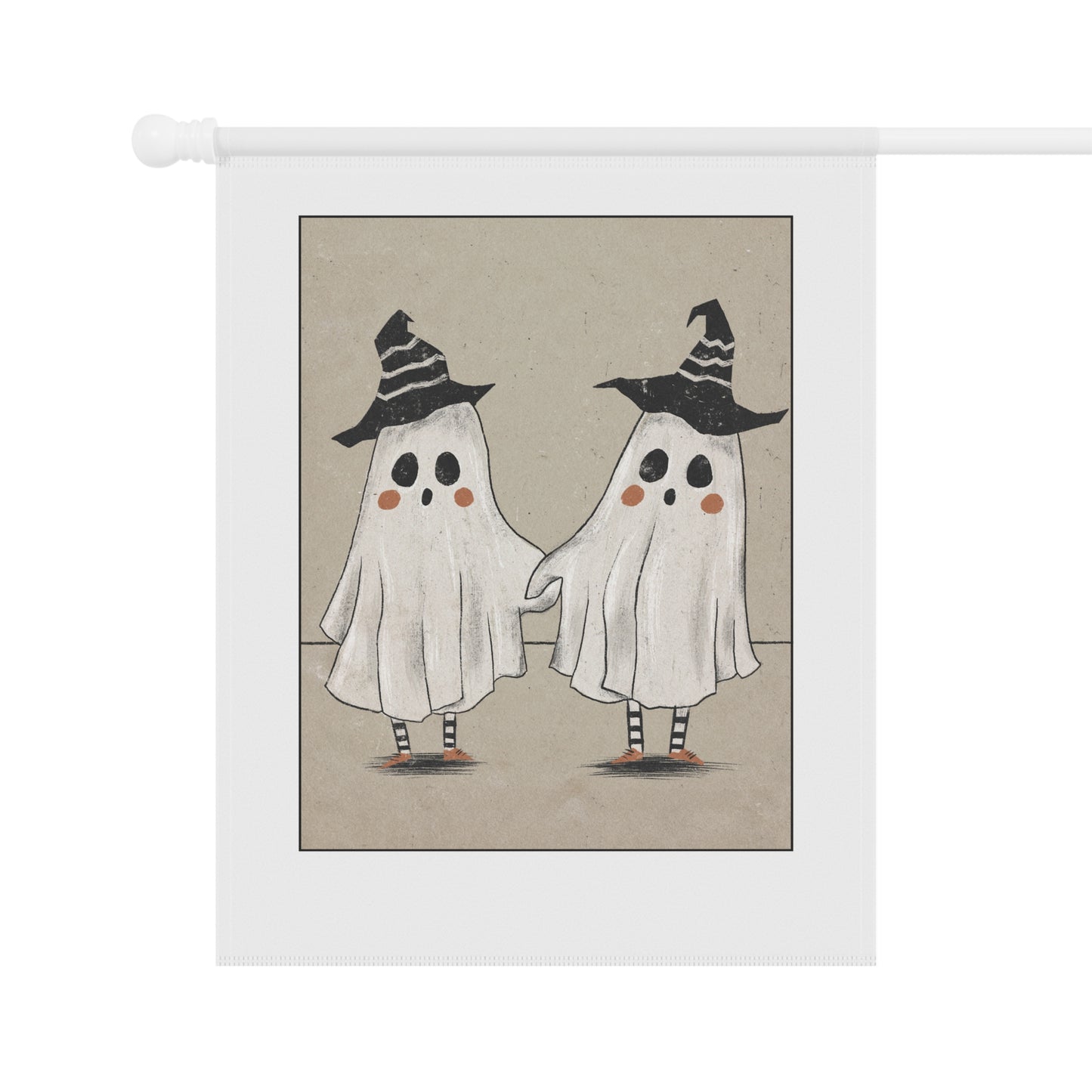 Ghosts Holding Hands Garden & House Banner | Spooky Halloween Outdoor Decor