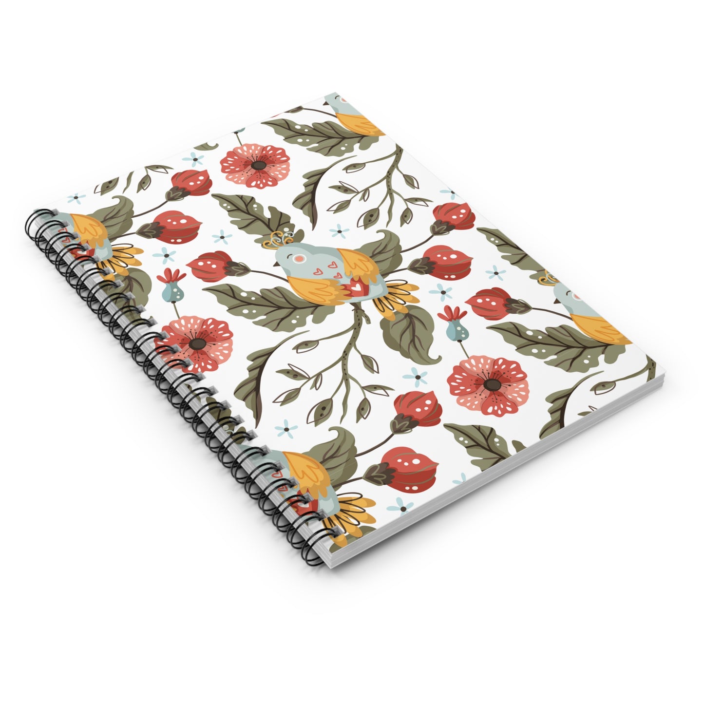 Retro Birds Spiral Notebook - Ruled Line