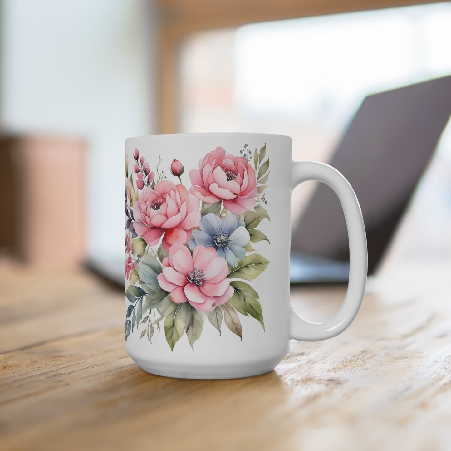 Watercolor Floral Mug 15oz