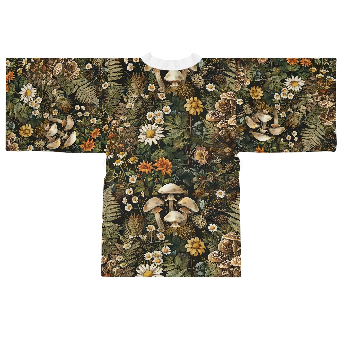 Woodland Flora Long Sleeve Kimono Robe (AOP)