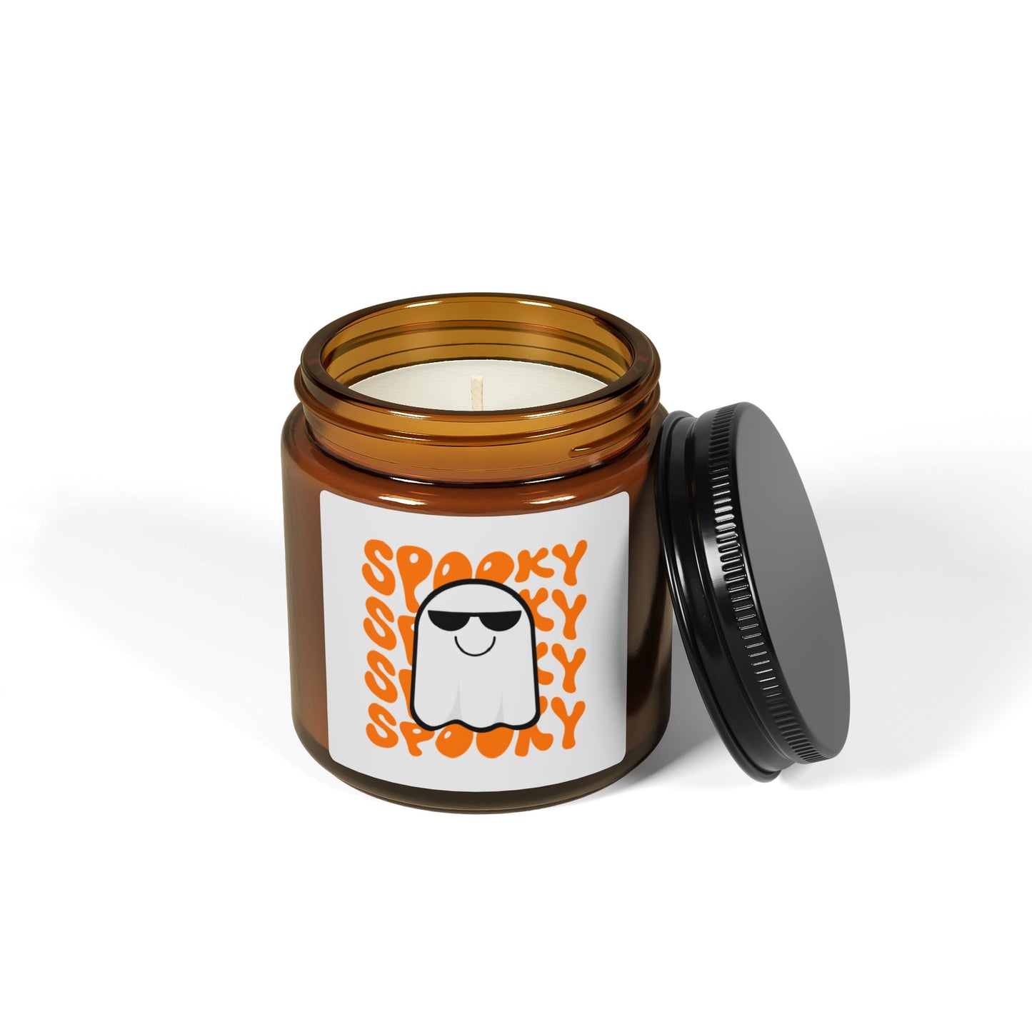 Spooky Scented Soy Candle | Halloween Aromatherapy in Amber Jar