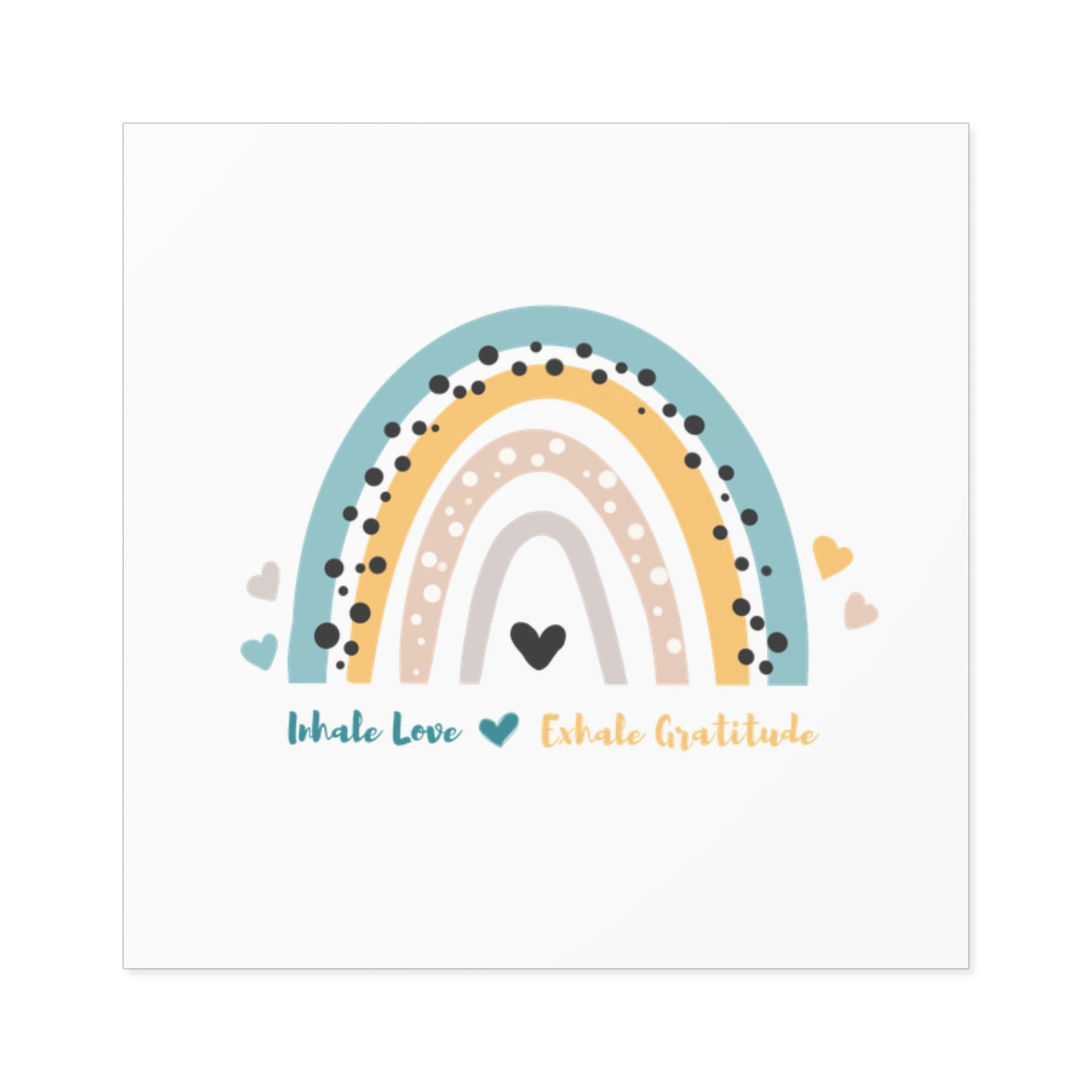 Inhale Love, Exhale Gratitude Square Stickers, Indoor\Outdoor