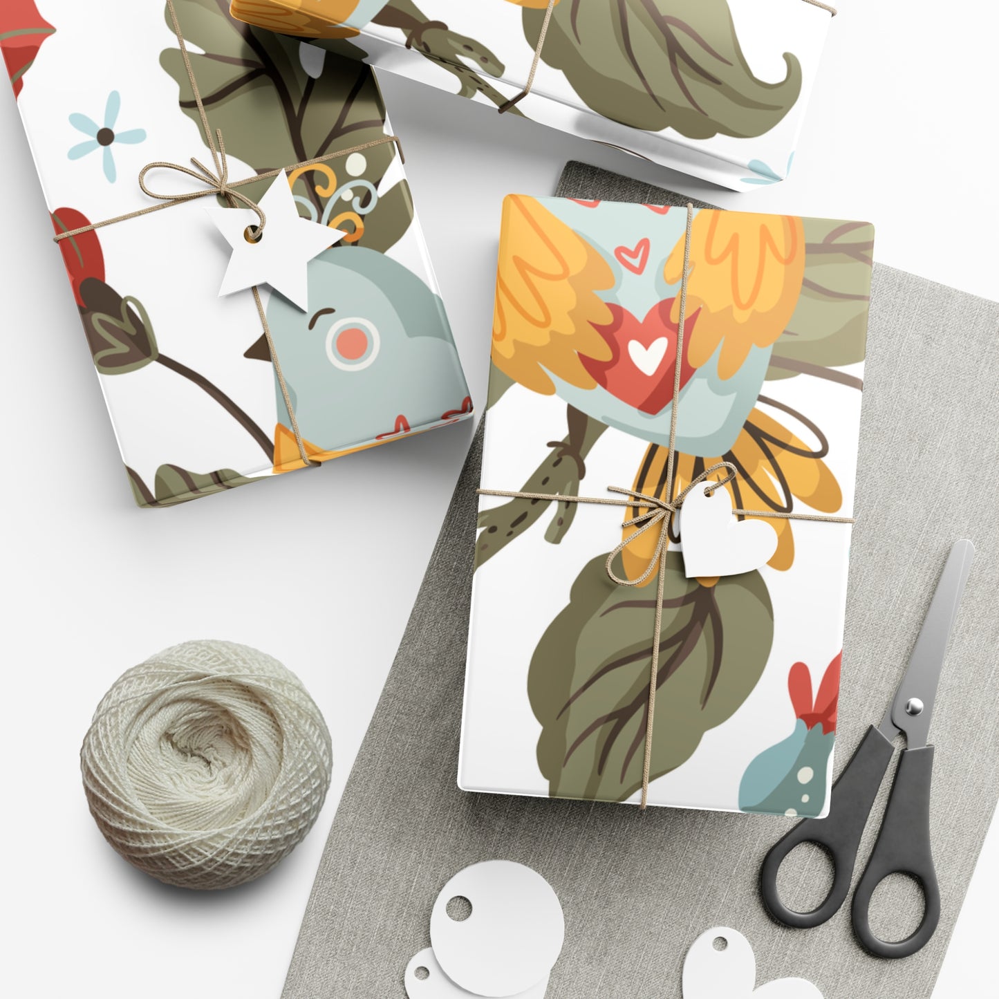 Retro Birds Gift Wrap Papers