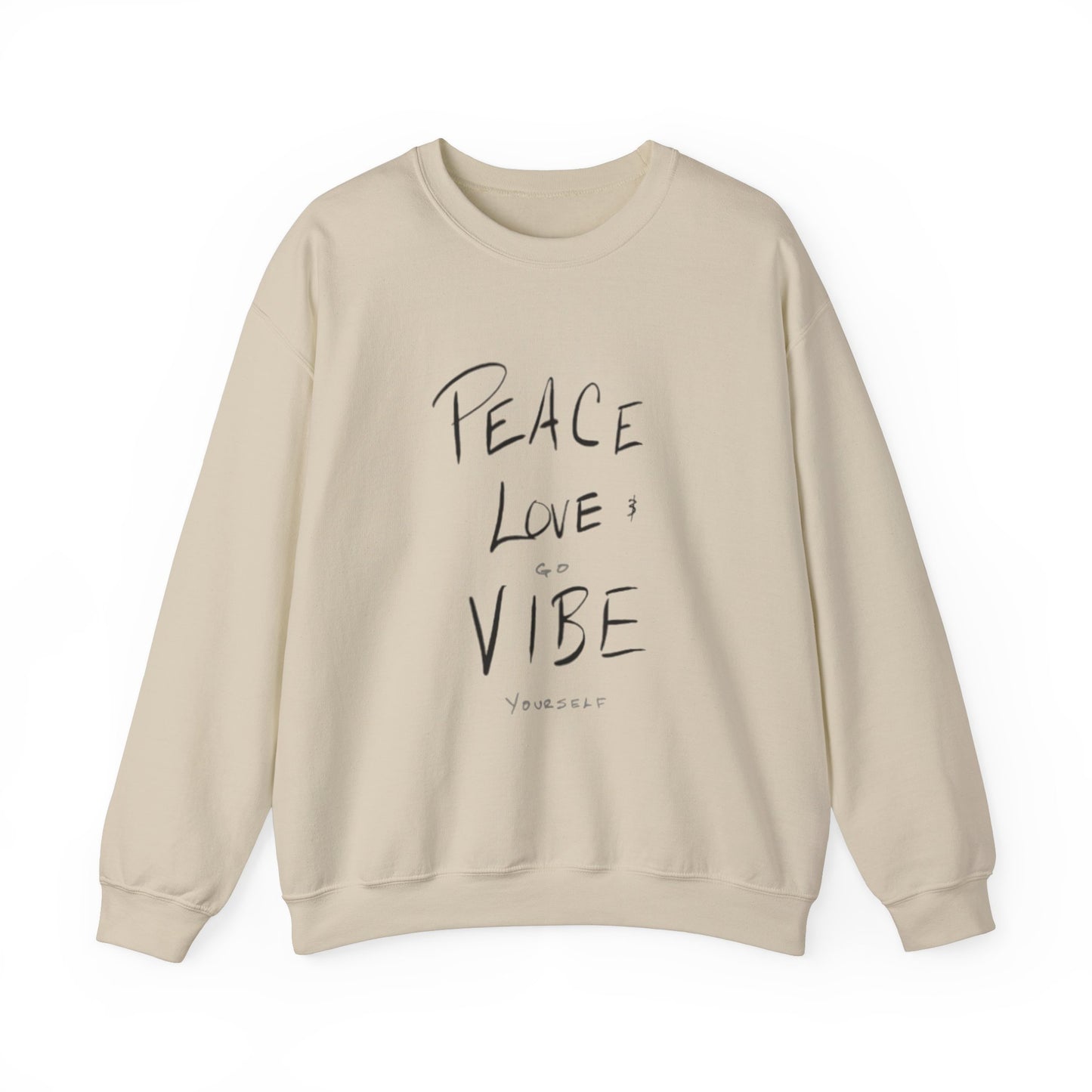 Peace, love, go vibe yourself Unisex Heavy Blend™ Crewneck Sweatshirt