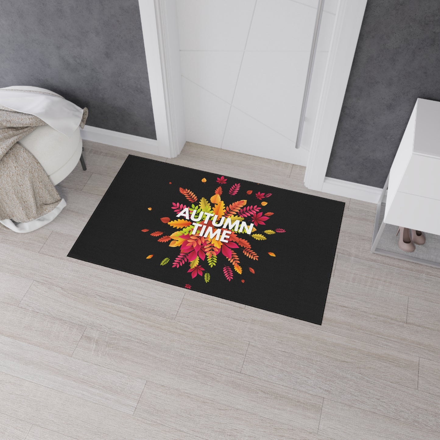 Autumn Time Heavy Duty Floor Mat | Durable Fall-Themed Entryway Decor