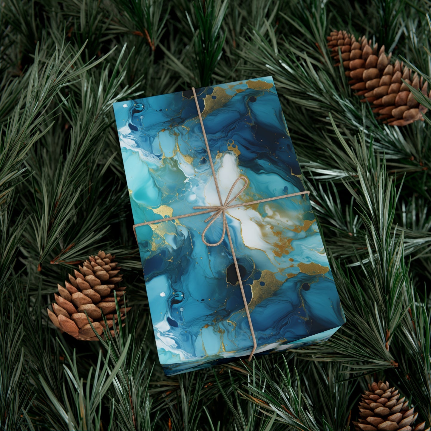 Teal Crystal Gift Wrap Papers