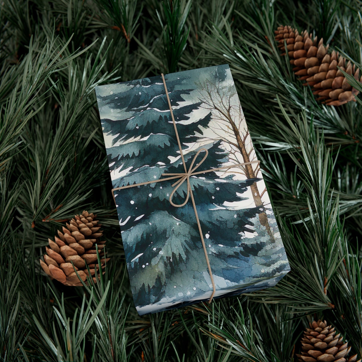 Pine Tree Forest Gift Wrap Papers