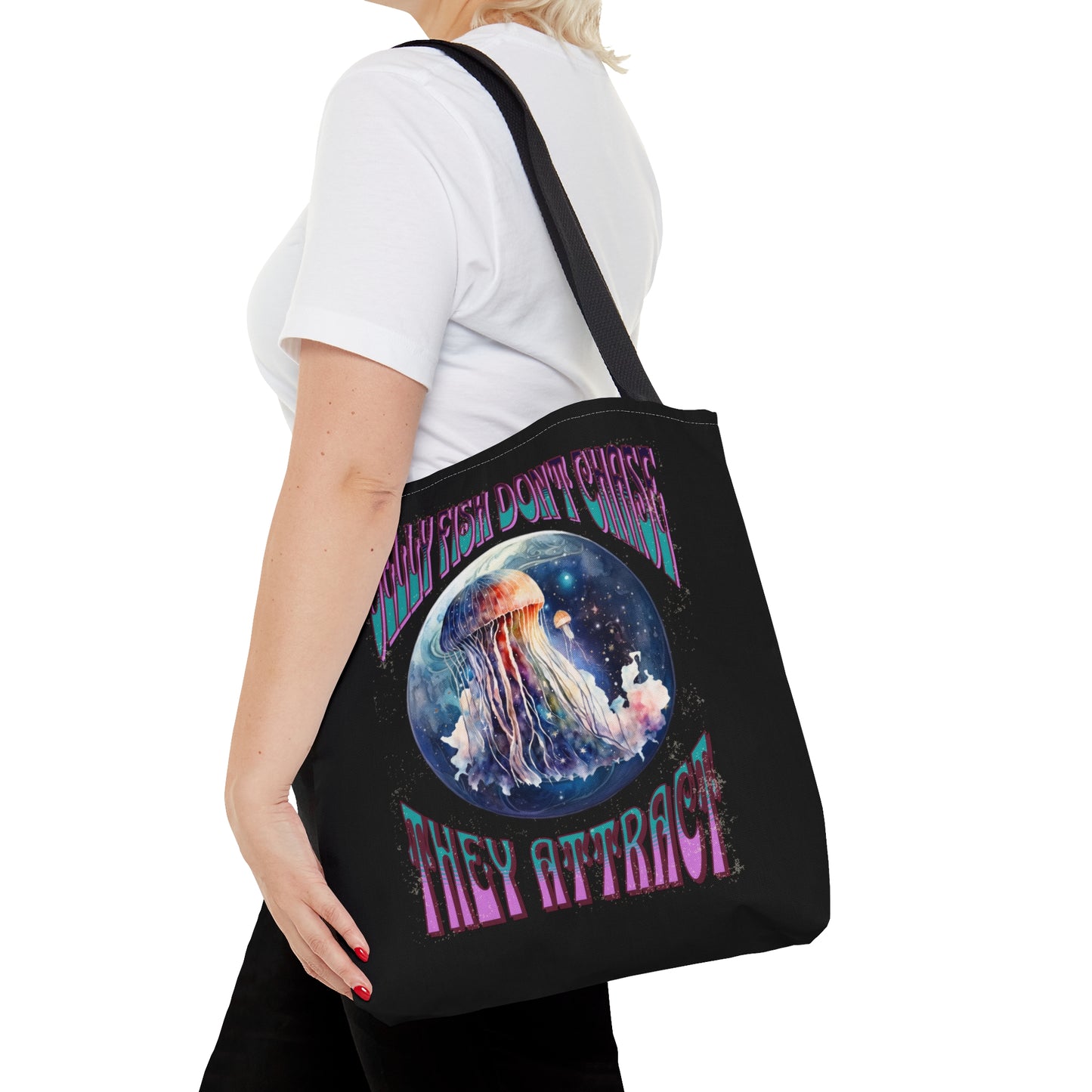 Jellyfish Don't Chase, They Attract Tote Bag (AOP)