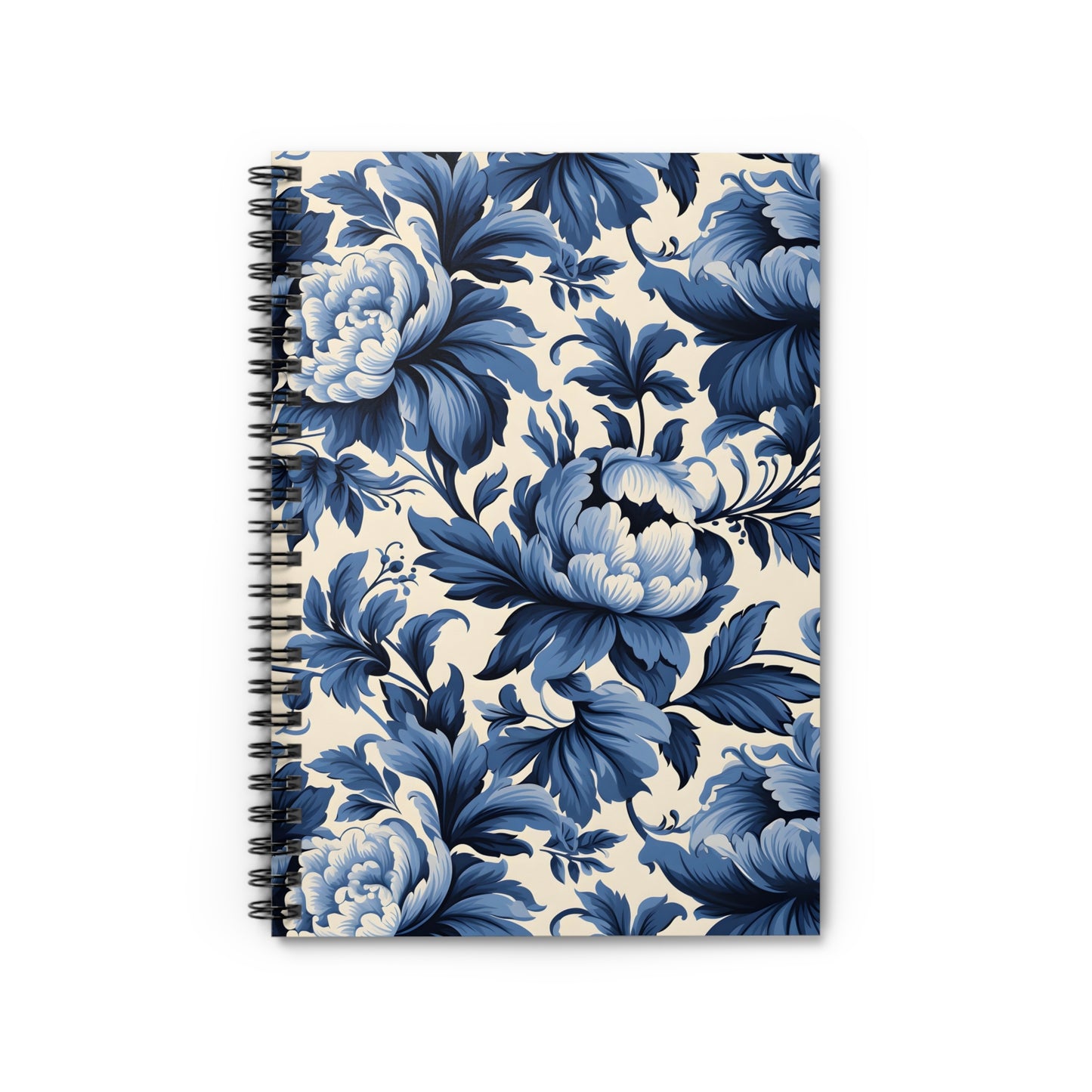 Blue Damask  Spiral Notebook - Ruled Line