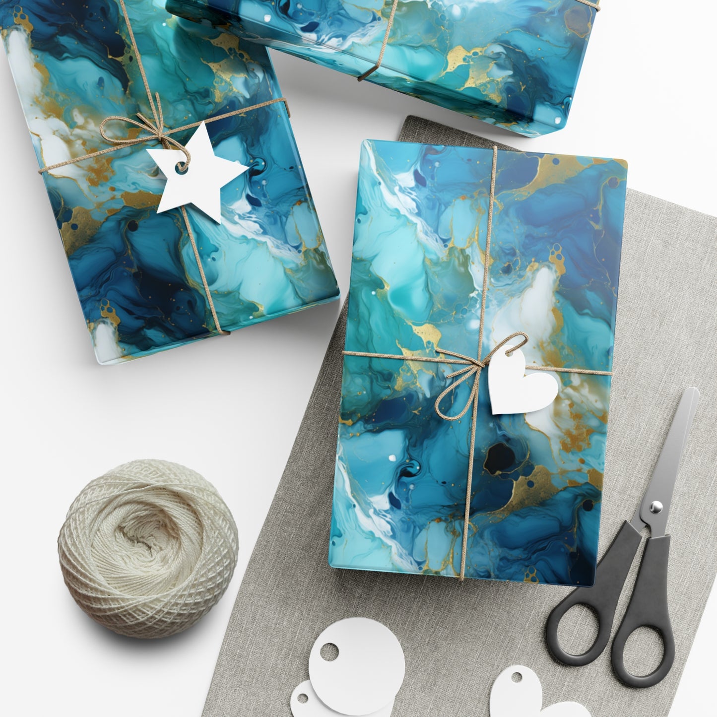 Teal Crystal Gift Wrap Papers