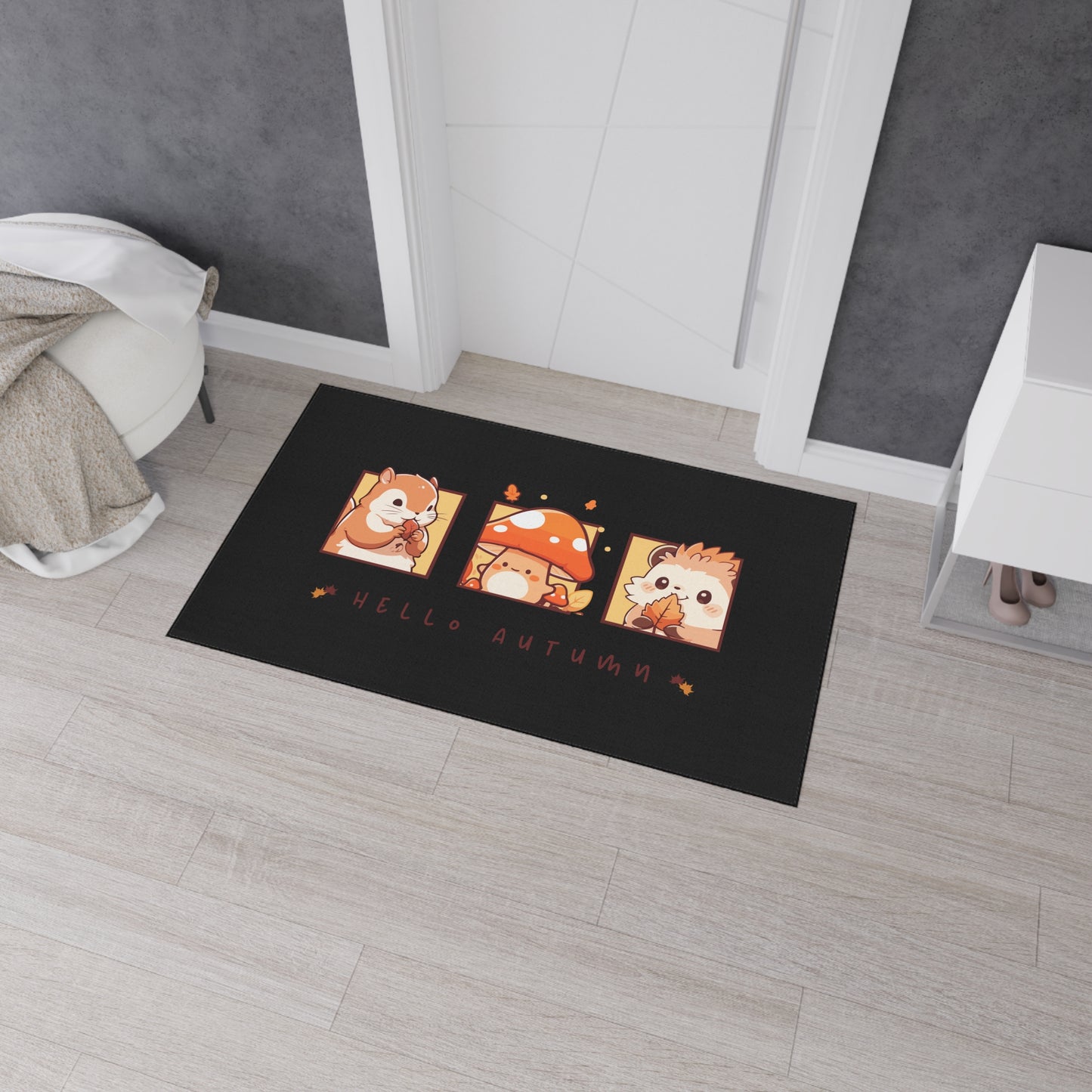 Hello Autumn Heavy Duty Floor Mat | Durable Fall-Themed Entryway Decor