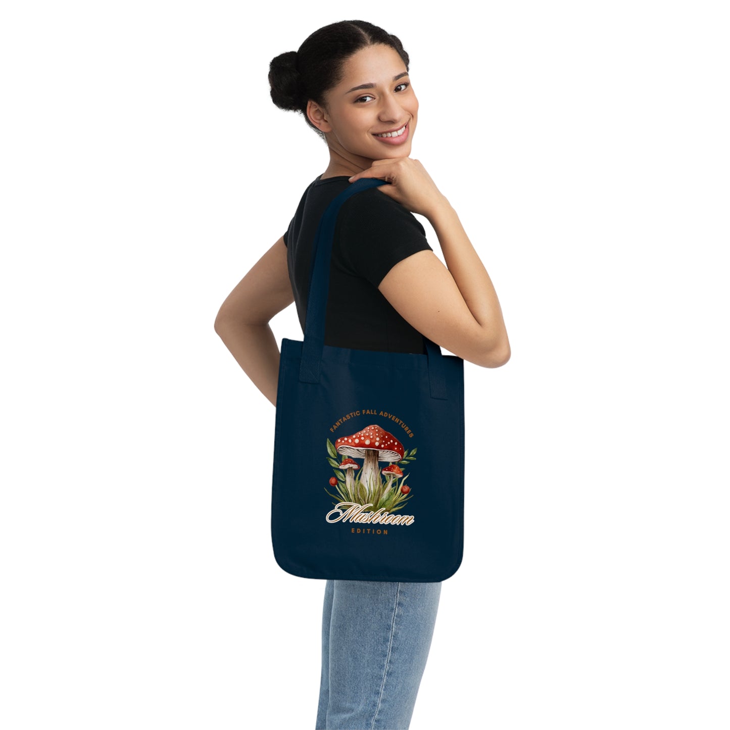 Fall Adventures Mushroom Edition Organic Canvas Tote Bag | Eco-Friendly & Stylish Fall Tote