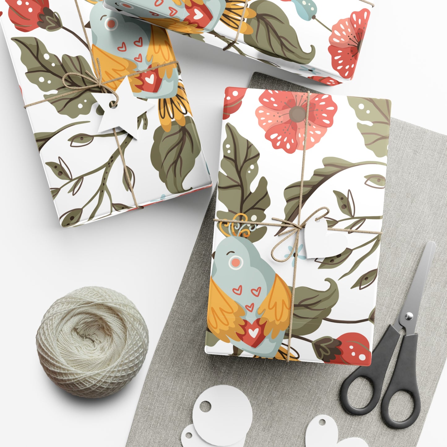 Retro Birds Gift Wrap Papers